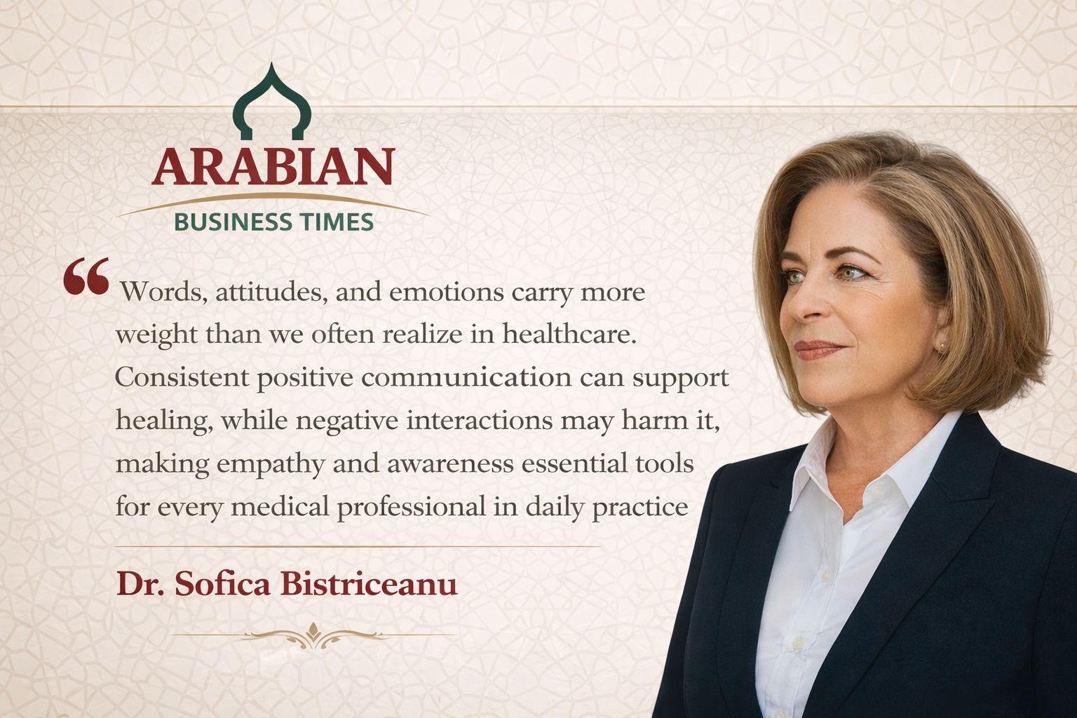Dr. Sofica Bistriceanus healthcare message